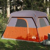 Berkfield Home Camping Tent Cabin 4-Person Orange Waterproof