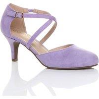 AJVANI Women's High Heel Crossed Straps 2 Part Heels in Lilac | Size: 4
