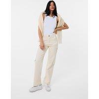 Pink Vanilla Women's Cargo Trousers in Stone | Size: 8