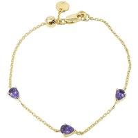 Harfi Women's Amethyst February Birthstone Minimalist Gold Vermeil Plated Bracelet in Purple | Size: 7.5inch