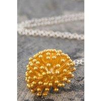 Otis Jaxon London Women's Dandelion Sterling Silver Floral Pendant in Gold