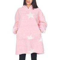 Smart Living Women's Oversized Borg Blanket Hoodie - Ultra Soft & Warm Loungewear in Pink