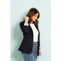 Sarta Women's Relaxed Fit Boyfriend Blazer in Navy Blue | Size: Medium