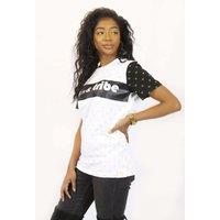 JTAPHRIQUE Origin & Tribe Royal Gold Dust Faux Leather Women Tee | Size: Small