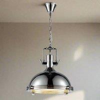 CGC Lighting Porche Extra Large Industrial Polished Chrome Pendant Downlight in Metallic Silver