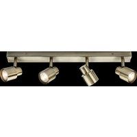 Netlighting GU10 Quad Bar Spotlight Antique Brass 230V IP20 50W in Yellow