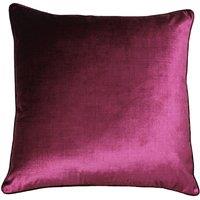 Paoletti Luxe Velvet Piped Cushion in Grape | Size: 55 cm x 55 cm