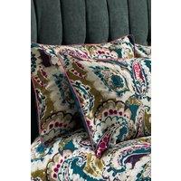 Edinburgh Weavers Aretha Paisley 200 TC Premium Cotton Sateen Piped Pair of Pillowcases in Teal