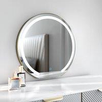CARME HOME Maisie Gold Frameless Touch Sensor LED Mirror with Lights - Wall Mount