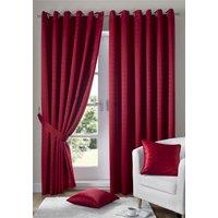 Luxury Living Adi Lined Ring Top Eyelet Curtains in Red | Size: 168 cm width x 137 cm drop