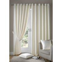 Luxury Living Adi Lined Ring Top Eyelet Curtains in Cream | Size: 168 cm width x 137 cm drop