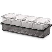 Final Touch 5 Piece Garnish Bar Caddy Clear