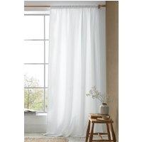 Pineapple Elephant 'Muscat Waffle' Slot Top Voile Curtain Panel in White | Size: 140 cm width x 183 cm drop