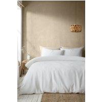 Pineapple Elephant 'Muscat Waffle' Duvet Cover Set in White | Size: Single