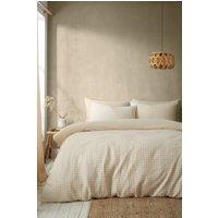 Pineapple Elephant 'Muscat Waffle' Duvet Cover Set in Natural | Size: Double