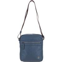 Brampton London Men's 'Crossflow' Real Leather Crossbody Bag in Navy