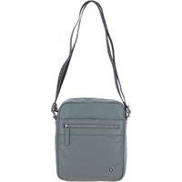 Brampton London Men's 'Crossflow' Real Leather Crossbody Bag in Grey