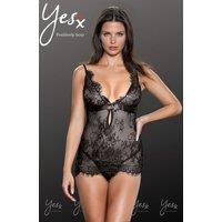 Yx829 Black Chemise With Thong Set