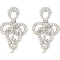 Latelita Women's Viper Snake Drop Earrings Silver White