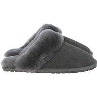 Fenland England Women's Classic Suede Sheepskin Slippers in Grey | Size: 3-4