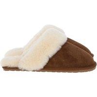Fenland England Women's Classic Suede Sheepskin Slippers in Light Brown | Size: 3-4