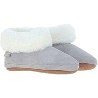 Fenland England Women's Sheepskin Bootie Slippers in Light Grey | Size: 7-8