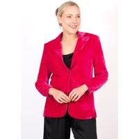 Sarta Women's Blake Suit Jacket Boyfriend Blazer - Raspberry, Velvet in Raspberry | Size: 16-18