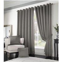 Luxury Living Adi Lined Ring Top Eyelet Curtains in Silver | Size: 229 cm width x 229 cm drop