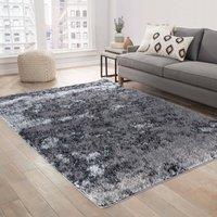 Desire Rugs Modern Soft Two Tone Shimmer Shaggy Area Rugs in Silver | Size: 120 cm x 170 cm