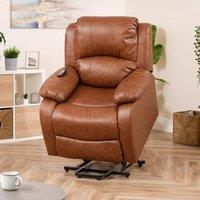 Artemis Home Northfield Dual Motor Massage Heat Riser Recliner Chair in Tan