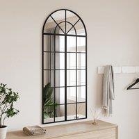 Berkfield Home Wall Mirror Black 60x130 cm Arch Iron
