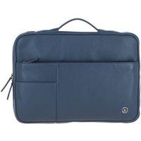 Brampton London 'Minimalist' Real Leather Organizer with Laptop Compartment in Navy