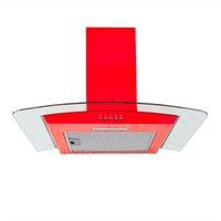 SIA 60cm Red Curved Glass Chimney Cooker Hood Extractor Fan - CGH60RD