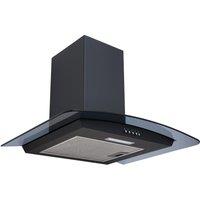SIA 60cm Curved Black Glass Cooker Hood Kitchen Extractor Fan - CGHS60BL