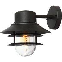 Netlighting Copenhagen 1 Light Outdoor Dome Wall Lantern Light Black IP44 E27