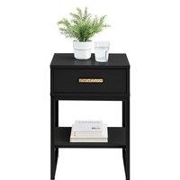 Melody Maison One Drawer Bedside Table - Luna Black Range