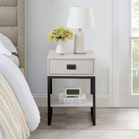 Melody Maison One Drawer Bedside Table - Elle Dark Beige Range in Black