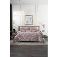 The Lyndon Company Crushed Velvet Duvet Cover Bedding Set Chatsworth in Pink | Size: King