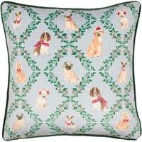 Evans Lichfield Christmas Dog Friends Festive Piped Polyester Filled Cushion | Size: 43 cm x 43 cm