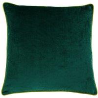 Furn Meridian Velvet Piped Cushion in Dark Green | Size: 55 cm x 55 cm