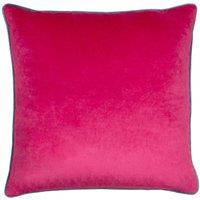 Furn Meridian Velvet Piped Cushion in Raspberry | Size: 55 cm x 55 cm
