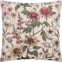 Wylder Nature Wallflower 100% Cotton Velvet Floral Cushion | Size: 50 cm x 50 cm