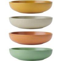KitchenCraft Idilica Stoneware Pasta Bowls, Set of 4, 21cm
