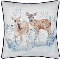 Evans Lichfield Winter Fawns Printed Cushion | Size: 43 cm x 43 cm