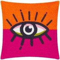 Heya Home All Eyes On You Boucle Cushion in Pink | Size: 45 cm x 45 cm