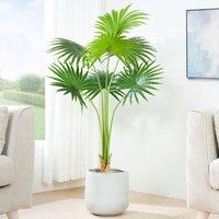MCC Direct Artificial Fan palm Tree Plant with Plastic Planter Pot 120cm