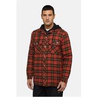 Dickies Men's Fleece Hooded Flannel Shirt in Red | Size: 2XL