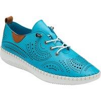 Lotus Women's Blue Leather 'Tassia' Casual Shoes | Size: 6
