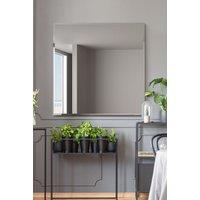 MirrorOutlet All Glass Modern Bevelled Square Wall Mirror 39" X 39" (100x100CM) in Silver | Size: 1 Pack