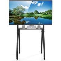 Costway Mobile TV Stand Rolling TV Cart for 43-100 Flat/Curved Screens in Black